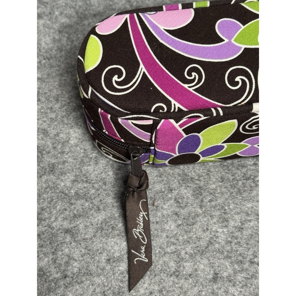 Vera Bradley Purple Punch Floral Quilted Cotton Glass Case Black Purple Pink EUC - Picture 5 of 11